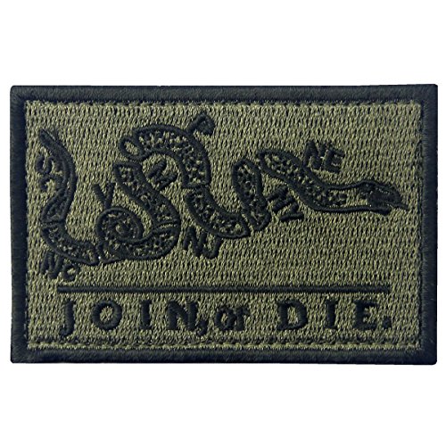 Join Or Die Tactical bestickte Moral Applique Fastener Klettverschluss – Olive Drab von EmbTao