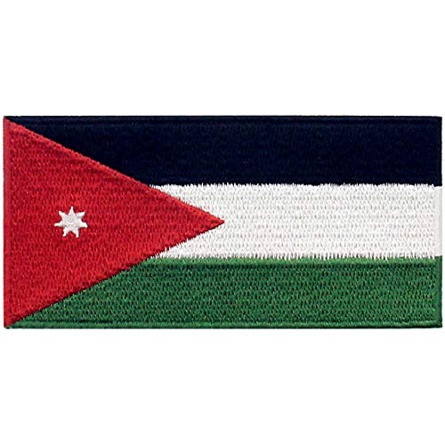 Jordanien Flagge Bestickter Aufnäher zum Aufbügeln/Annähen von EmbTao