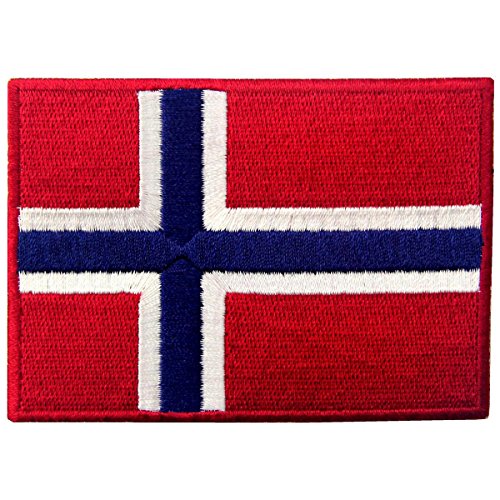 Norwegen Flagge Emblem Norwegisch Bestickter Aufnäher zum Aufbügeln/Annähen von EmbTao