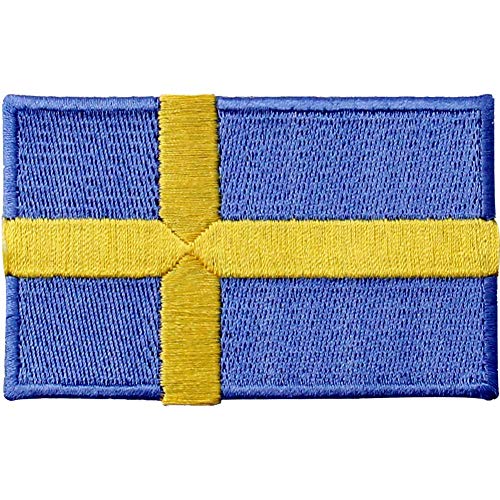 Schweden-Flagge, bestickt, zum Aufbügeln oder Aufnähen, Nationalemblem von EmbTao