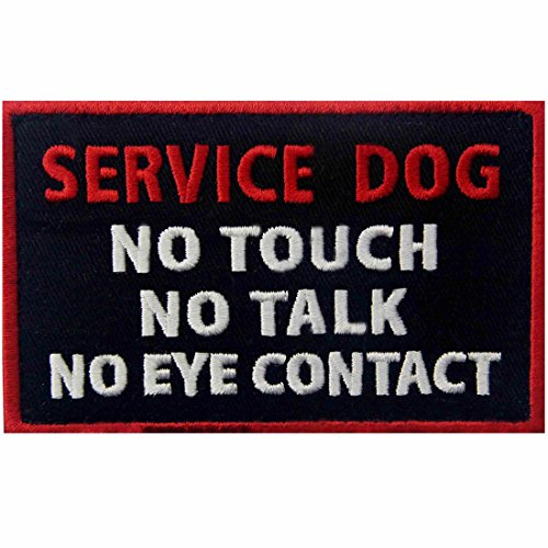 Service Dog No Touch No Talk No Eye Contact Westen/Gurte Service Hund Emblem Bestickter Aufnäher mit Haken- und Flauschbänder von EmbTao