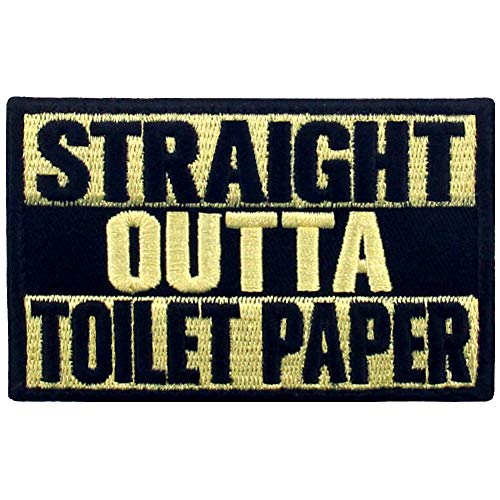 EmbTao Straight Outta Toilettenpapier Bestickter Aufnäher mit Haken- und Flauschbänder von EmbTao