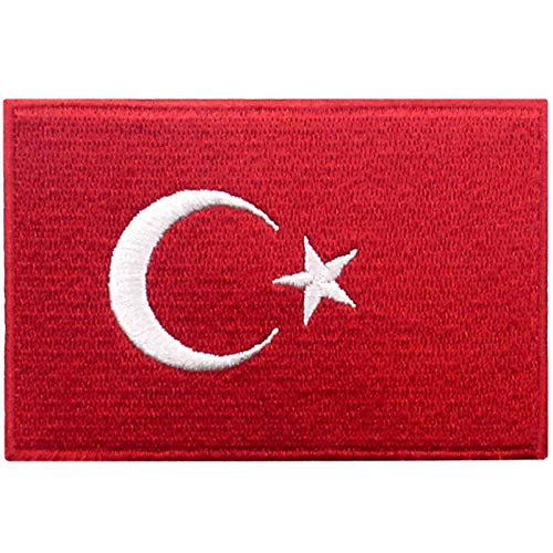 Türkei Flagge Bestickter Aufnäher zum Aufbügeln/Annähen von EmbTao