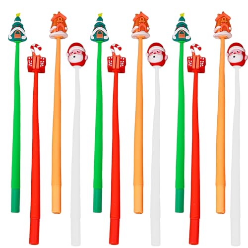 12 Stück Weihnachten Gel Tinte,Weihnachts Kugelschreiber Weihnachts Stift Weihnachts Gel Stift 0,5 mm Weihnachts Rollerball Stifte,Weihnachts Kugelschreiber für Weihnachts Feier Geschenk von Embhlitfe