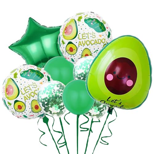 9 Stück Hawaiianische Tropische Partyballons,Orange Sommerballons Hawaiianische Tropische Luftballons Hawaii Folienballons,Aloha Partyballons für Hawaiianisches Partyzubehör (Avocado) von Embhlitfe