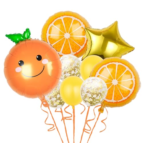 9 Stück Hawaiianische Tropische Partyballons,Orange Sommerballons Hawaiianische Tropische Luftballons Hawaii Folienballons,Aloha Partyballons für Hawaiianisches Partyzubehör (Orange) von Embhlitfe