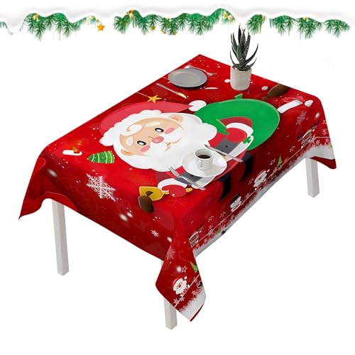 Weihnachten Tischtuch 140x140cm Weihnachten Party Tischabdeckungen Weihnachten rot Santa Tischdecke Xmas Party Dekoration Umwelt Tischdecke für Weihnachten Party Geschirr Dekorationen von Embhlitfe