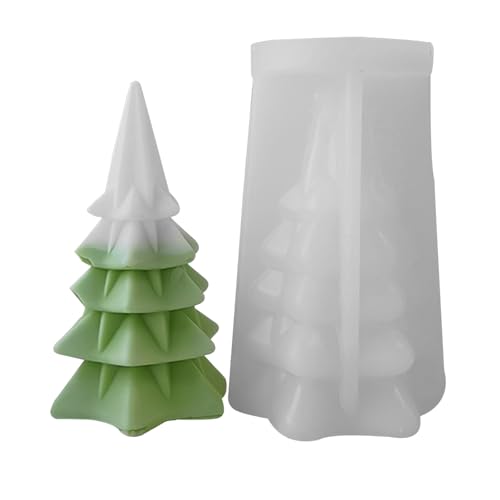 Weihnachtsbaum Kerzenform,Weihnachtskerzenform 3D Kerzenform Weihnachtsbaum Weihnachten Silikonform,Weihnachten Kerzengießform Weihnachtsharzform für Weihnachtsfeierdekoration (Weiß18) von Embhlitfe