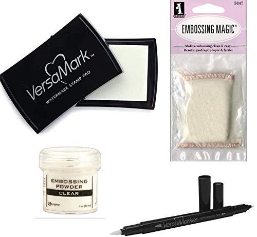 Embossing Essentials Basics: VersaMark Wasserzeichen Stempelkissen, Versamarker, Inkadinkado Embossing Powder Tool und Ranger Embossing Powder Clear von Embossing Essentials