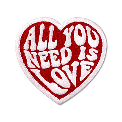 Aufnäher mit All You Need is Love, bestickt, 7,6 x 7,1 cm von Embrosoft