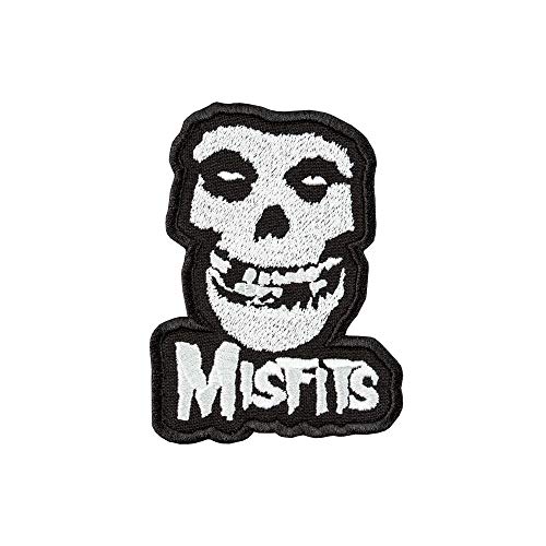 The Misfits Patch - Embroidered Crimson Ghost Skull - Punk Rock Band Logo Patches - Horror Punk Music - Iron On Embroidery - Size:7.6 cm x 9.9 cm von Embrosoft