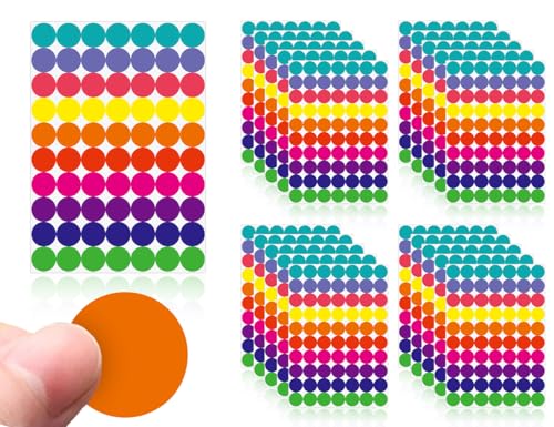 Emezddo 1400 Stück Klebepunkte,Selbstklebende Markierungspunkte,Bunt Punktaufkleber,Farbige Etiketten,Punkt Aufkleber,für Kalender Büro Schule Karten-sticker(10 Farben,20 mm) von Emezddo