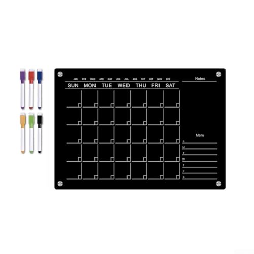 Acryl-Kühlschrank-Wochenkalender-Set, stilvoll und funktional, leicht zu reinigen, transparente Magnetplatte, Planen Sie Ihren Alltag effektiv 2 () von Emiif