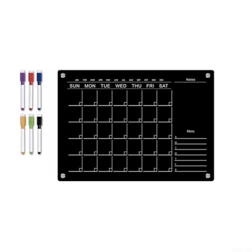 Acryl Kühlschrank Wochenkalender Set, stilvoll und funktional, leicht zu reinigen, transparente Magnetplatte, Planen Sie Ihren Alltag effektiv 2 (A4) von Emiif