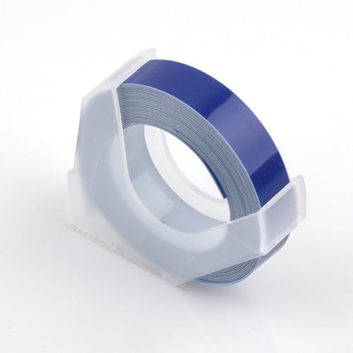 Kompatibles Prägeband für DYMO und Motex, mehrfarbig, 6 mm x (Blau) von Emiif