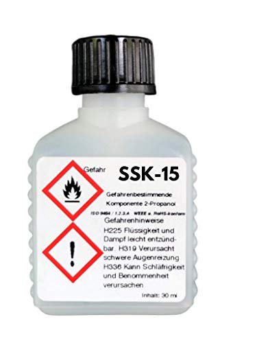 30 ml Flussmittel SSK-15 in Pinselflasche (No-clean Elektronik-Flussmittel mit 15,0% Feststoff), perfekt zum Handlöten, SMD-löten u. Litzenverzinnen von Emil Otto