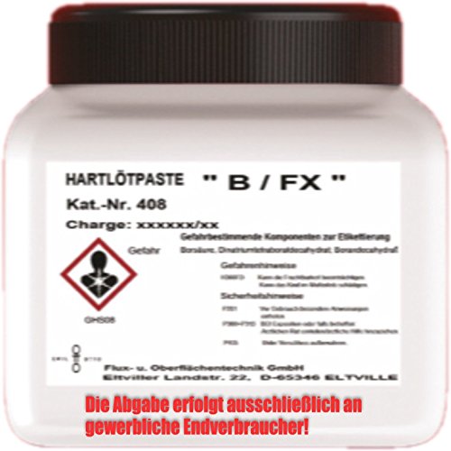 HARTLÖTPASTE B/FX (Abgabe nur an gewerbliche Verbraucher), für Silberhartlote, Kupfer- Phosphorlote, gebrauchsfertig, DIN EN 1045: FH21, 100 g Dose mit Kindersicherung (incl. Pinsel zum Auftragen) von Emil Otto