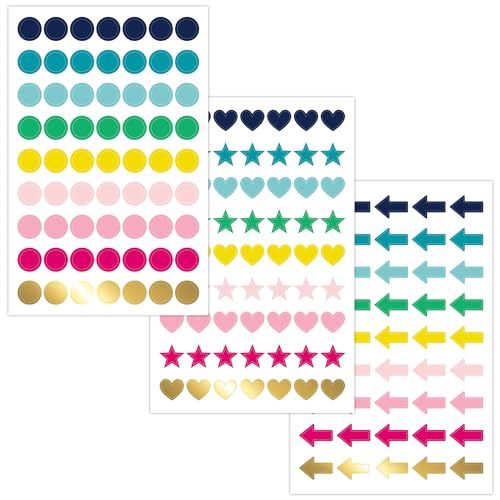 At-A-Glance Vereinfachtes System von Emily Ley Shapes Sticker Pack: 6 sheets (Sortiert Farben) von Emily Ley