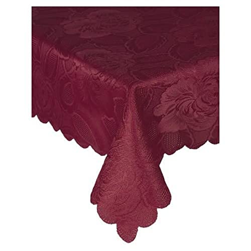 Emma Barclay Damast Rose – Jacquard Tischdecke in Wein – 60 x 84 (152 x 213 cm) von Emma Barclay