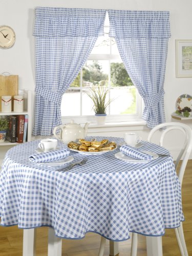 Emma Barclay Gingham-Karo, quadratisch, groß Molly Tischdecke, 52 x 52 cm, Blau, Polyester, 52 x 52 inch (Rectangular) von Emma Barclay