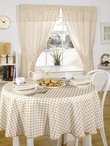 Emma Barclay Molly-Gingham-Tischdecke, 100% Polyester, Beige, 132 x 132 cm von Emma Barclay