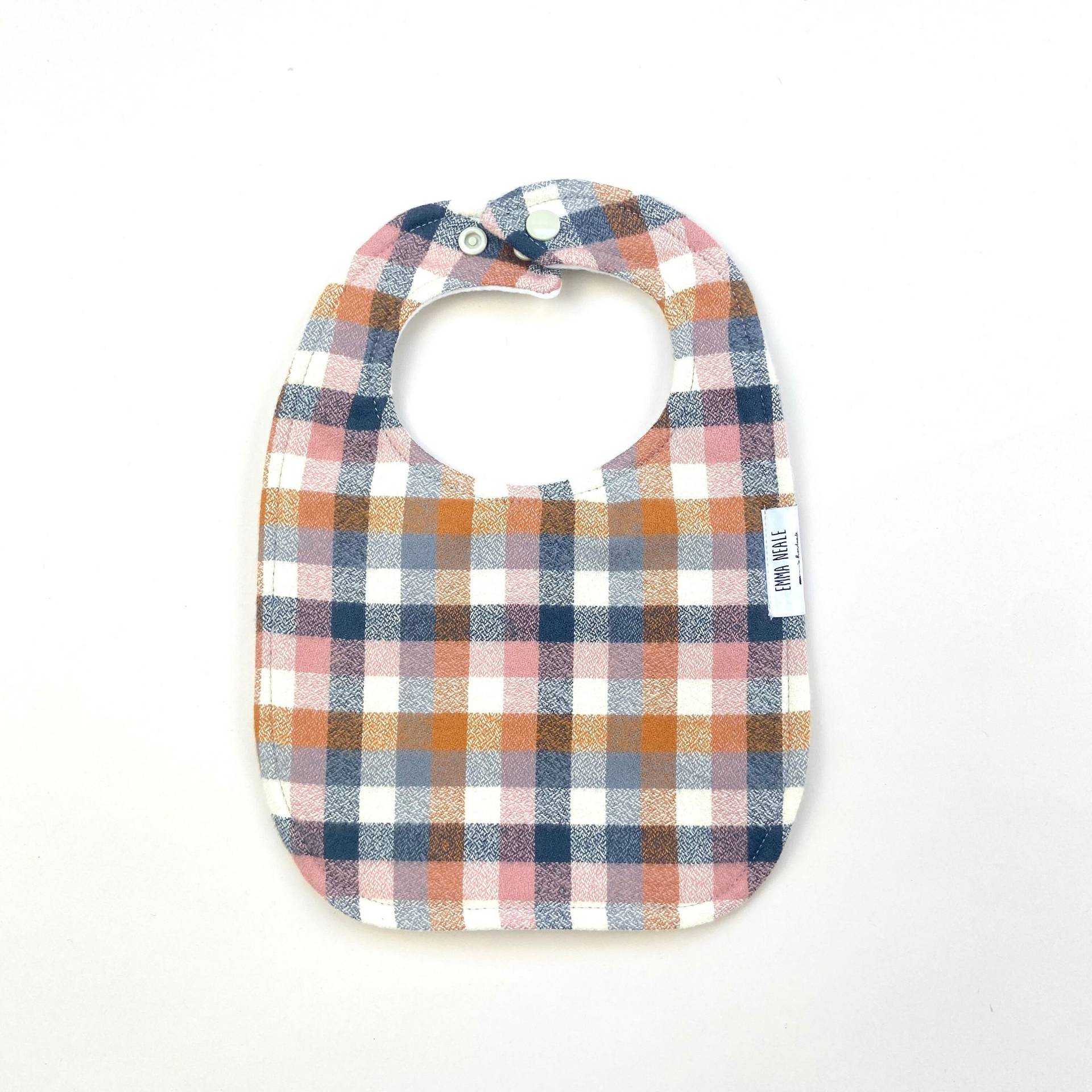 Pink Kariertes Flanell Lätzchen. "Muskat' Karo Modernes Lätzchen Für Baby, Luxus Baby Geschenk, Lätzchen, Mädchen Geschenk von EmmaNealeHandmade