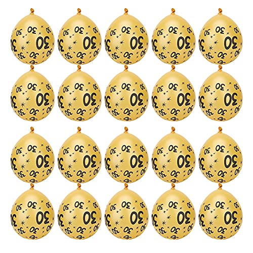 Emoshayoga Goldener Latexballon, 20 Stück, Nr. 30 Muster, goldene Geburtstagsparty, Hochzeit, Jahrestag, Dekoration von Emoshayoga