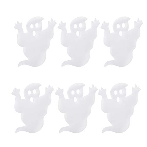 Emoshayoga Halloween-Ornament, Halloween-Geister-Konfetti, 30 Stück, weiß, Vlies-Party-Ornamente, 5 cm x 5 cm von Emoshayoga