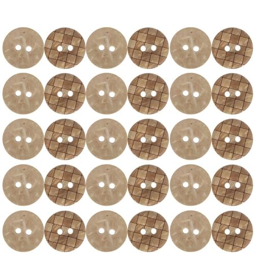 Emoshayoga Runde Holzknöpfe mit 4 Löchern, 100 Stück, 14–15 mm, DIY, Nähen, Basteln, handgefertigtes Zubehör von Emoshayoga