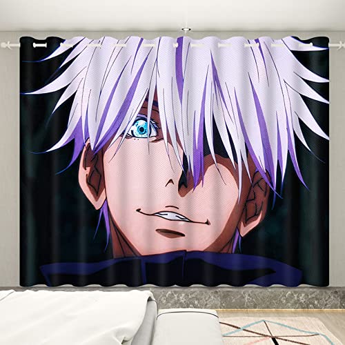 Jujutsu Kaisen Anime Verdunklungsvorhänge, Vorhang mit Osen, 3D Gedruckt Kälteschutz Moderne Gardinen für Kinder Schlafzimmer-A11||W 1.5m X H 2.7m von EnSSo