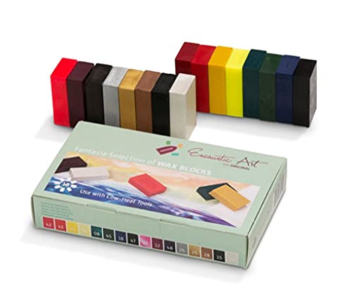 Encaustic Art Das Original -FANTASIA SELECTION Set mit 16 Stück - Encaustic Wax Block Farben Set - Bienenwachs für Encaustic Art Supplies - ungiftig, handgefertigt in Deutschland von Encaustic Art