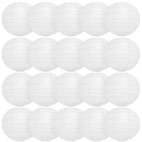 Encham 20 Stück Papierlaternen Weiß 20CM Groß Lampions Rund Lampenschirme für Feiertagen Hochzeiten Halloween Weihnachten Geburtstage Gartenparty Babyparty Deko Innen und Außen Party deko weiß Encham 20 Stück Papierlaternen Weiß 20CM Groß Lampions Rund Lampenschirme für Feiertagen Hochzeiten Halloween Weihnachten Geburtstage Gartenparty Babyparty Deko Innen und Außen Party deko weiß von Encham