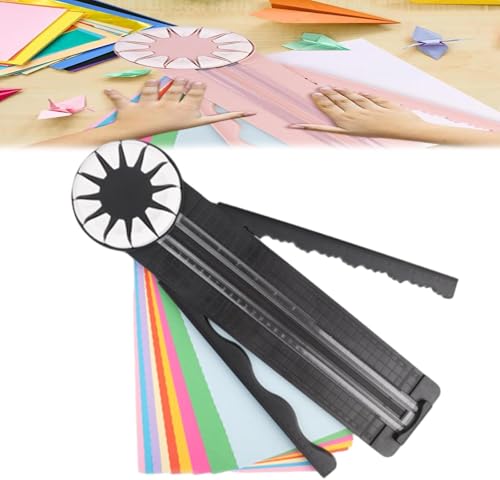 Paper Craft Kantenschneider, 12-in-1 Rotations-Papierschneider mit rotierender Scheibe, Kantenschneider, Papierbasteln, multifunktionale Papierschneidemaschine mit Messungen für Scrapbooking, von Endxedio