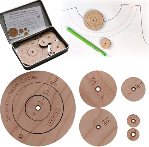 Jenerates Nahtkreise, Holzkreis-Steppschablone, Kreisschablone, Quilt-Lineale und Vorlagen, Nahteinlassmarker, Nahtroller, Nähwerkzeug, Quilten, Bastelwerkzeug von Endyniner