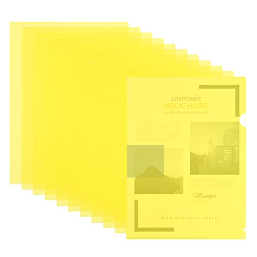 Plastikordner Aktenhülle A4 Sichthüllen Kunststoff Dokumentenhülle Dokumentenordner Kunststoff Dokumentenordner kumententaschen A4 für die Aufbewahrung von Papier(Gelb) von Enenes