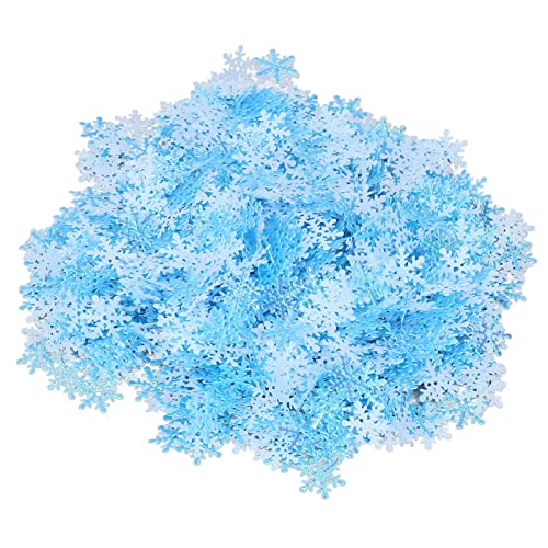 1000 Stück Schneeflocken-Konfetti, wiederverwendbar, Mehrzweck-Weihnachtskonfetti, Weihnachtsschneeflocken-Konfetti-Dekoration für Party-Dekoration (Blue) von Enforose