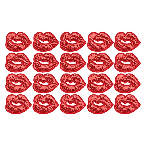 20 Stück Lippen-Applikationsflicken zum Aufbügeln, Lippenform-Flicken, selbstklebende Aufnäher, Aufnäher zum Aufbügeln für Kleidung, Kleider, Hosen, Hüte von Enforose