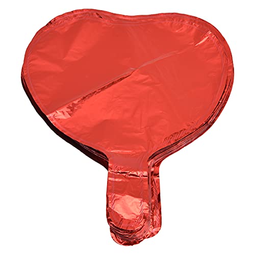 50 Stück rote Herzballons, herzförmiger, heller Aluminiumfolien-Dekorationsballon für die Valentinstag-Hochzeitsfeier-Dekoration von Enforose