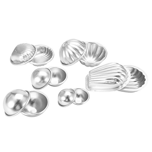Badebomben-Maker-Set aus Aluminiumlegierung, mehrere Stile, Sprudel-Basteln, DIY-Kuchenmacher-Werkzeug (Silberweiß) (Combination 2) von Enforose