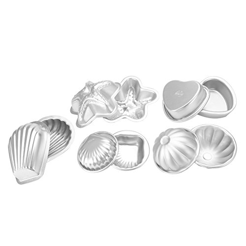 Badebomben-Maker-Set aus Aluminiumlegierung, mehrere Stile, Sprudel-Basteln, DIY-Kuchenmacher-Werkzeug (Silberweiß) (Combination 9) von Enforose