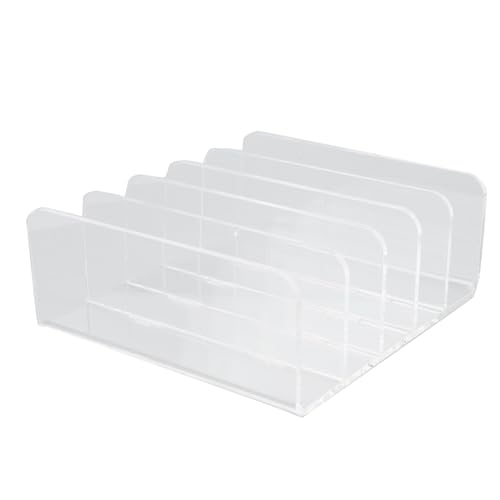 Enforose Desktop-Akten-Organizer, transparentes Acryl, 5 Fächer, Büro-Dokumentensortierer, Desktop-Organizer für Bürobedarf, Briefablage-Organizer mit Aktenhalter von Enforose