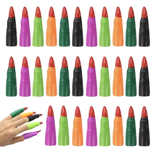 Enjoyaa Witch Fingernails, Halloween Hexenfinger,Zombie Fingernails,30Pcs Hexenfinger Zum Lesen, Horror Kunststoff Gefälschte Finger Passend Für Halloween Kostüme und Maskerade Party Dekorationen von Enjoyaa