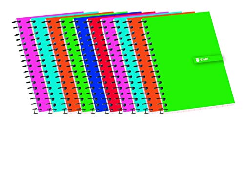 Hefte 16° (A7) Enri, 10 Stück, Softcover, kariert 4 x 4, zufällige Farbauswahl. von Enri