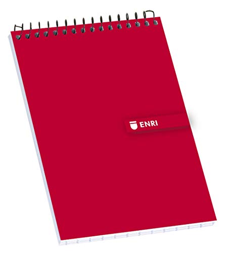 Enri 100302808 – Pack von 10 Haftnotizen Spiral Hardcover, rot von Enri