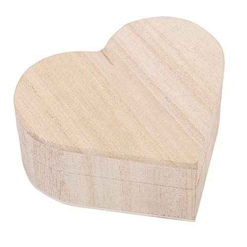 Entatial Holz Schmuckschatullen, herzförmige Holzkiste herzförmige Schmuckschatullen, Holz Schmuck Aufbewahrungsbox für kleine Geschenke Schmuck von Entatial