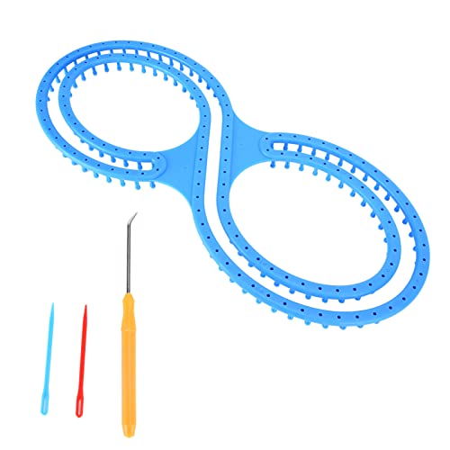 Strickrahmen, Strickmaschine, Heimnähwerkzeuge, 8 Formen blau Kunststoff Strickrahmen komplette Werkzeuge Strickset Knitting Machine für Schals, Mützen, Socken, Tücher und Decken von Entatial