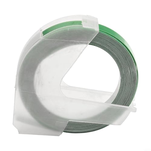 Entgoinggo Etikettenmacher-Klebeband, 6 mm x 3 m, kompatibel mit 5500A / 5500B Multi-Etiketten, Präge-Nachfüllpackung, Bürobedarf, blanko, Grün von Entgoinggo