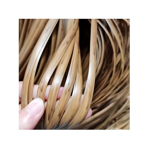 EnxJire Rattan 10 m PE-Gewebe aus synthetischem Rattan-Material mit flachem Farbverlauf, Kunststoffrohr for Outdoor-Stuhl, Tischkorb, helle Holzfarbe von EnxJire