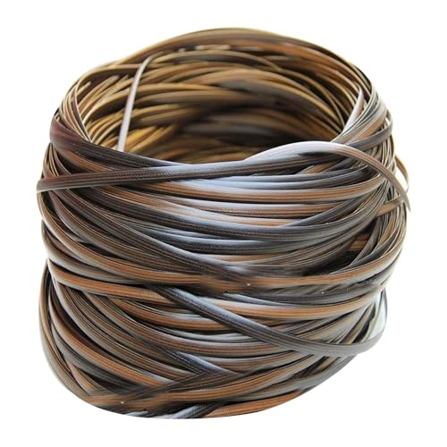 EnxJire Rattan 32 m Synthetisches Rattan, flaches Rattan-Material, Stuhl, Kunststoff-Rattan-Geflecht-Set, tragbarer synthetischer Aufbewahrungskorb, Terrassenmöbel-Reparaturtisch(Brown) von EnxJire