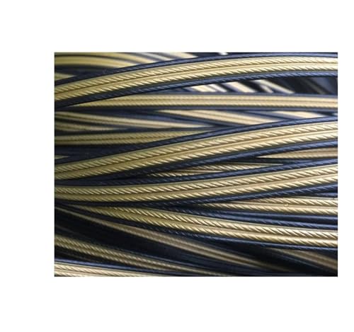 EnxJire Rattan 500 g Synthetisches Rattan, flaches Webmaterial, Kunststoff-Rattan, Vier Linien, for Stricken und Reparieren, Stuhl, Tisch, Gold in Schwarz von EnxJire